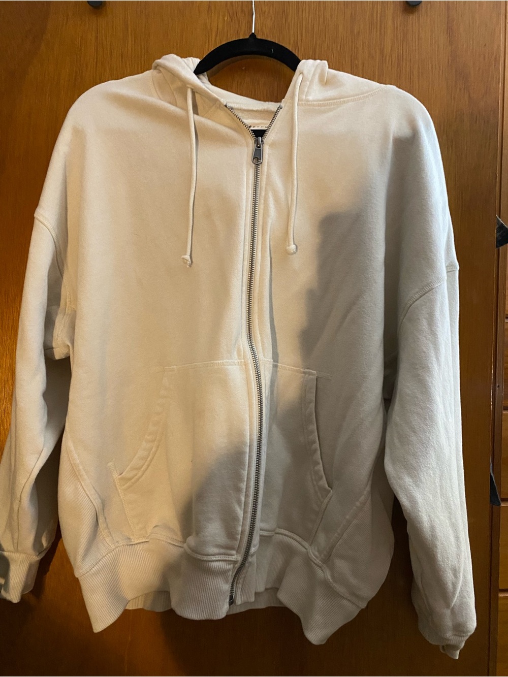 Aeropostale Zip-Up Hoodie Sweatshirt - Cream